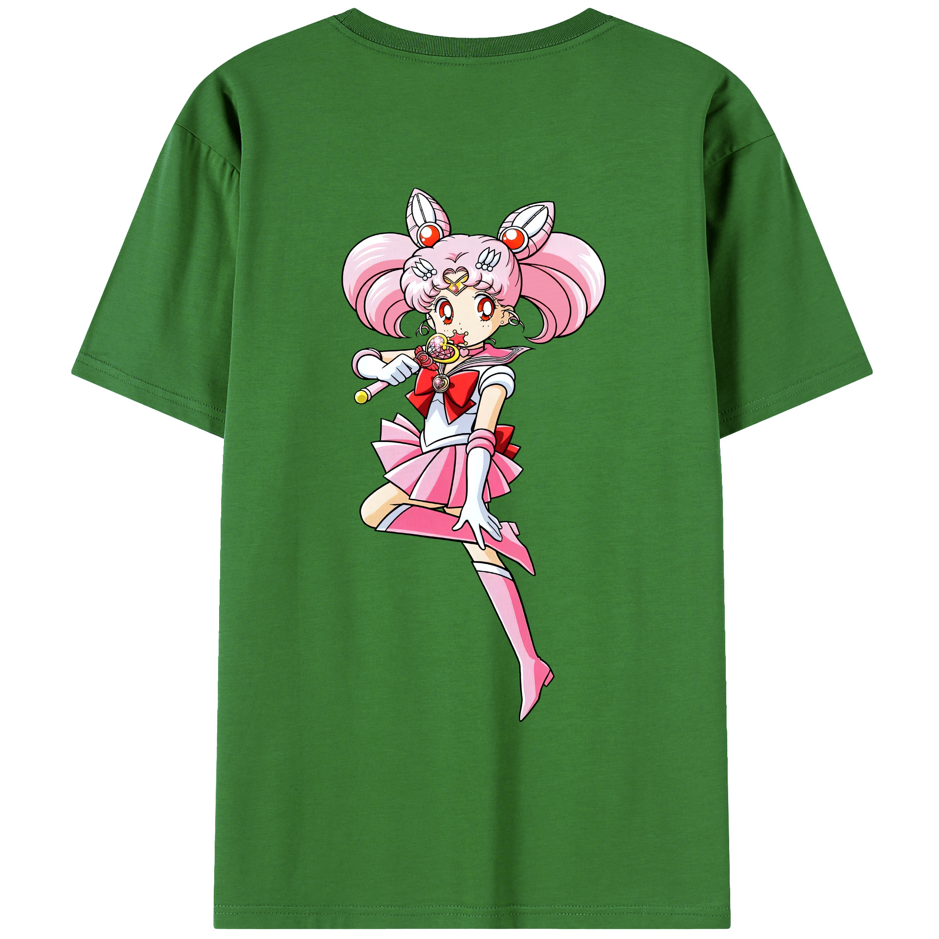 （画像用） 美少女戦士セーラームーン ちびうさ Sailor Moon Chibiusa Tsukino Usagi Small Lady Serenity レディース半袖Tシャツ(バックプリント)